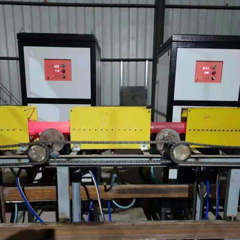 Intermediate frequency tempering production line for steel pipes